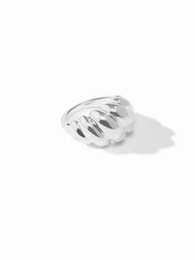 Sterling Silver Wave Sculpted Ring - Silver